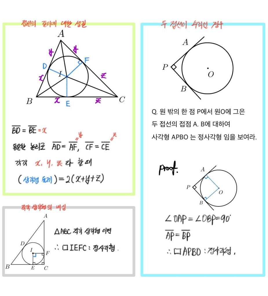 외접삼각형에 대한 접선의 성질