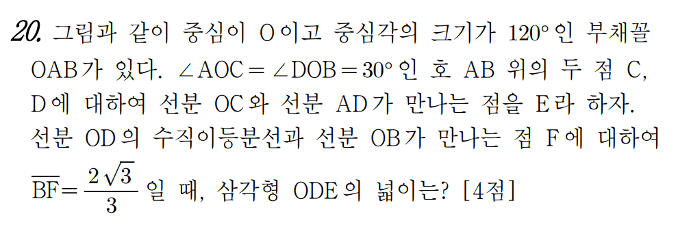 2023년 3월 모의고사 20번 문제