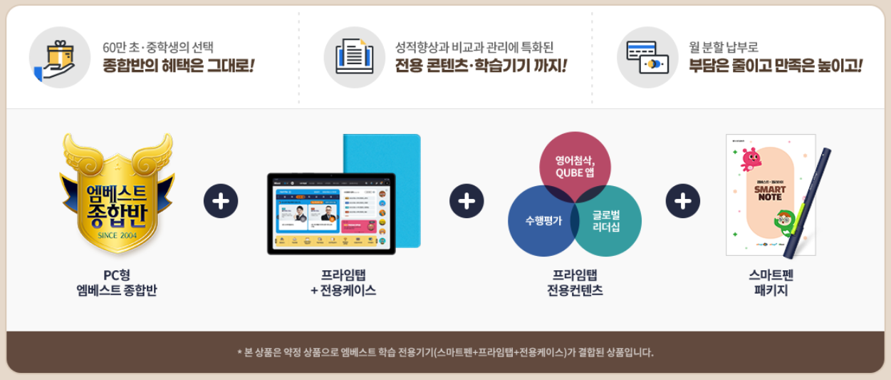 엠베스트 중등 인강 프라임탭 종합반 패키지